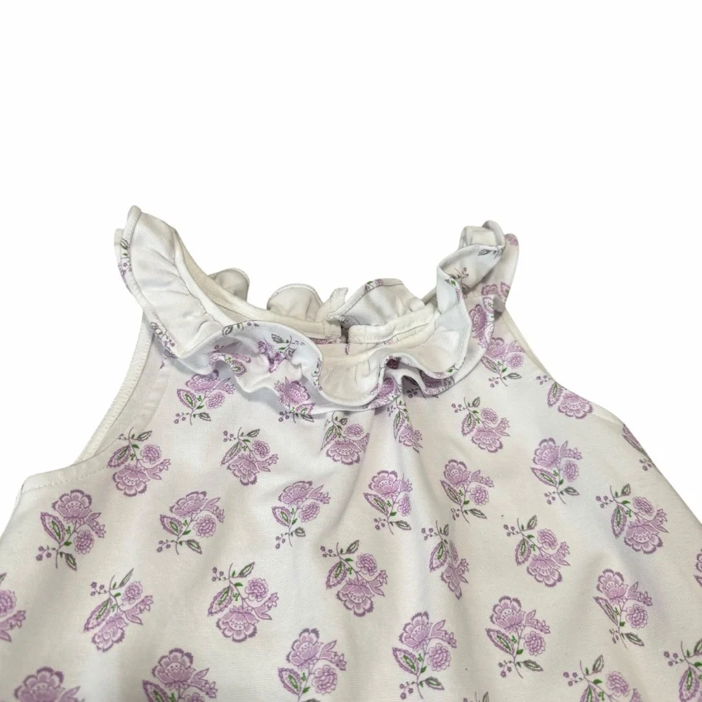 Janie and Jack Girls Floral Tiered Sleeveless Ruffle Dress | Purple | Size 8